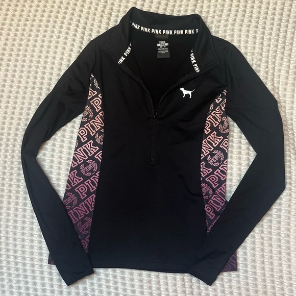 PINK Tops - Pink VS Pullover Quarter Zip Long Sleeve  Workout Top xs